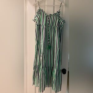 Jcrew lined stripe midi/maxi dress size xl